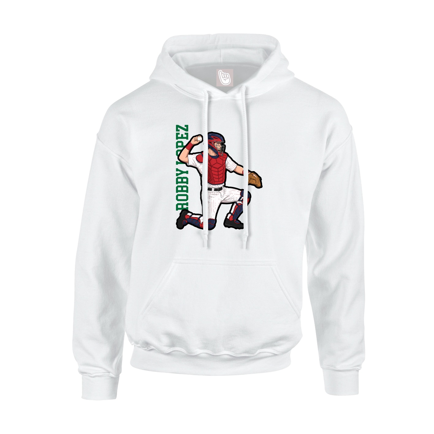Youth Hoodie — Name Vertical in White