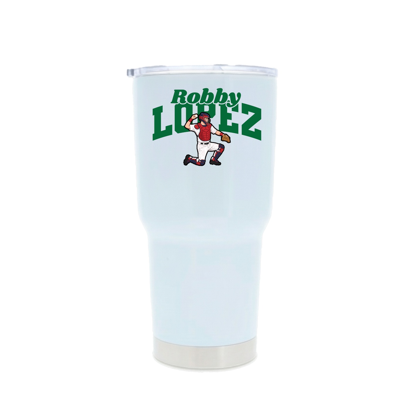 30oz Stainless Steel Tumbler — Signature Arch in White
