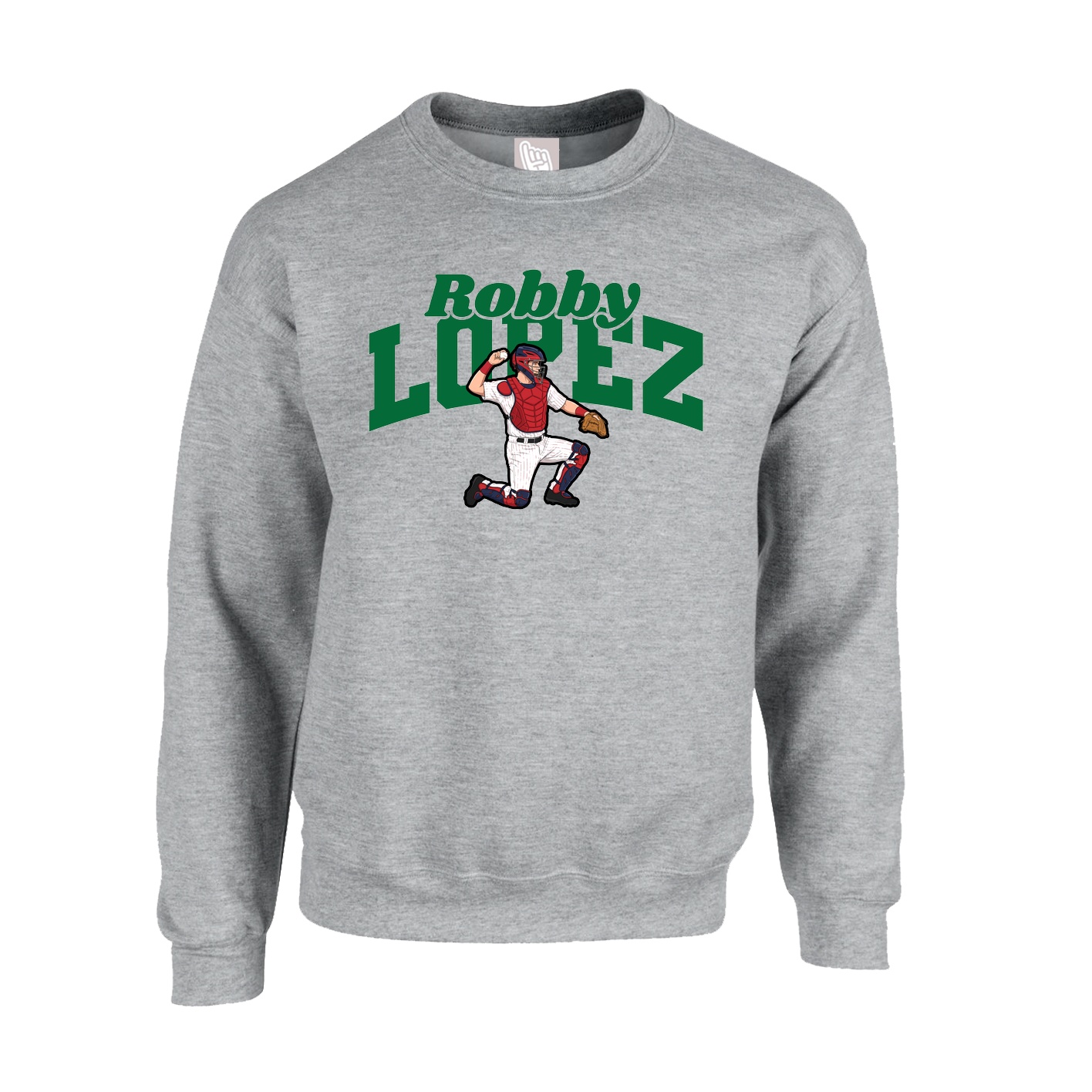 Fleece Crew — Signature Arch in Grey