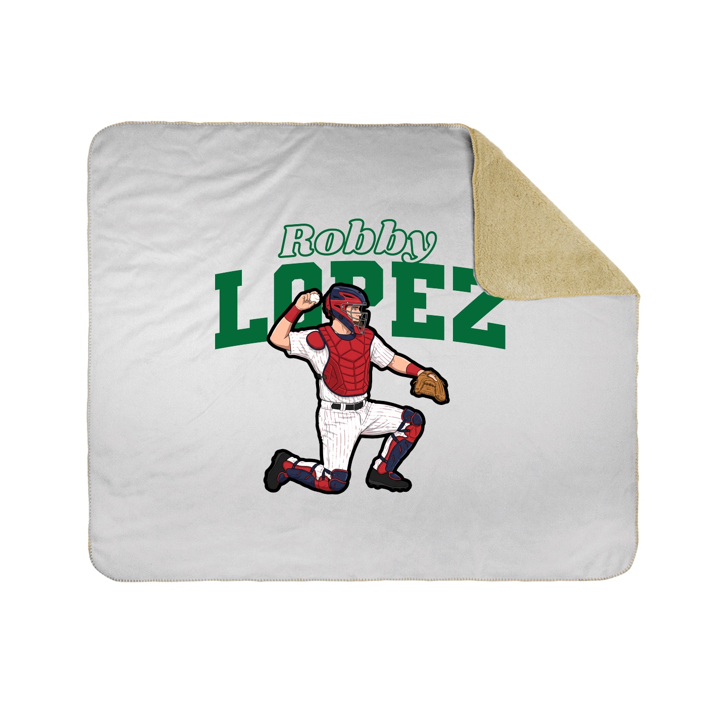 Throw Blanket — Name Arch in White