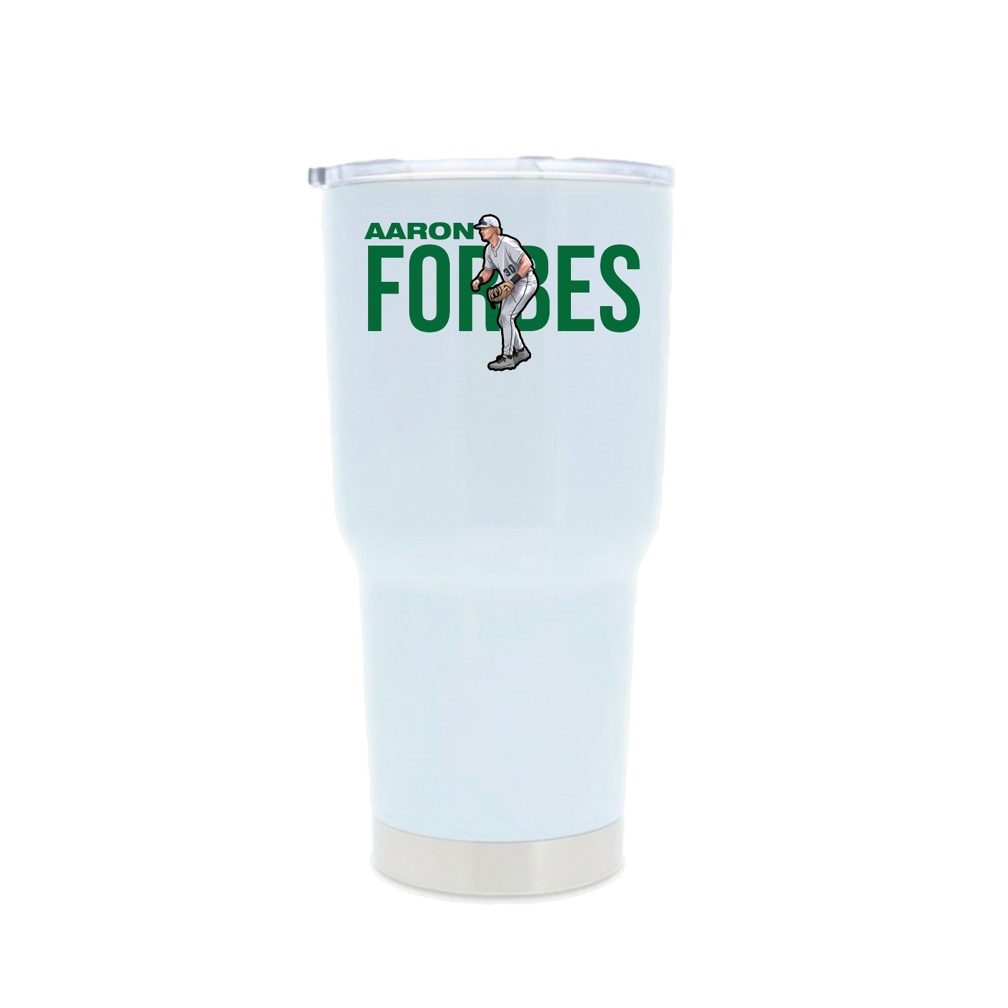 30oz Stainless Steel Tumbler — Player Name in White