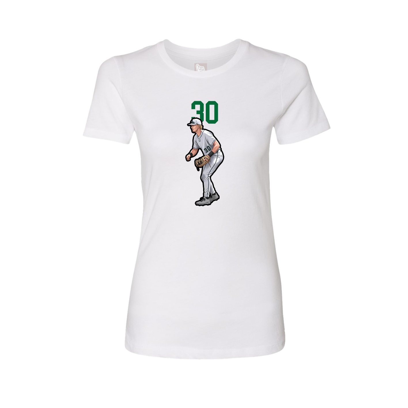 Fitted Women's Tee — Number Top in White