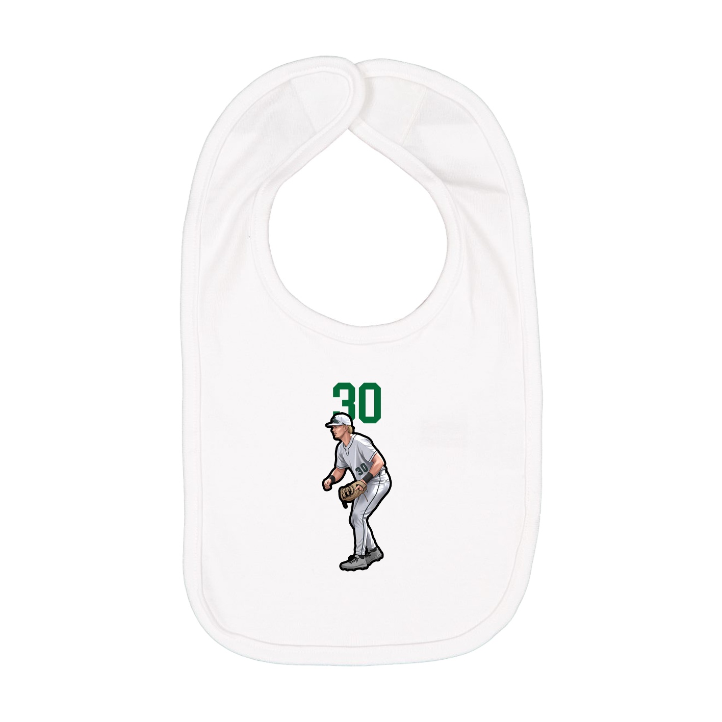 Infant Bib — Number Top in White