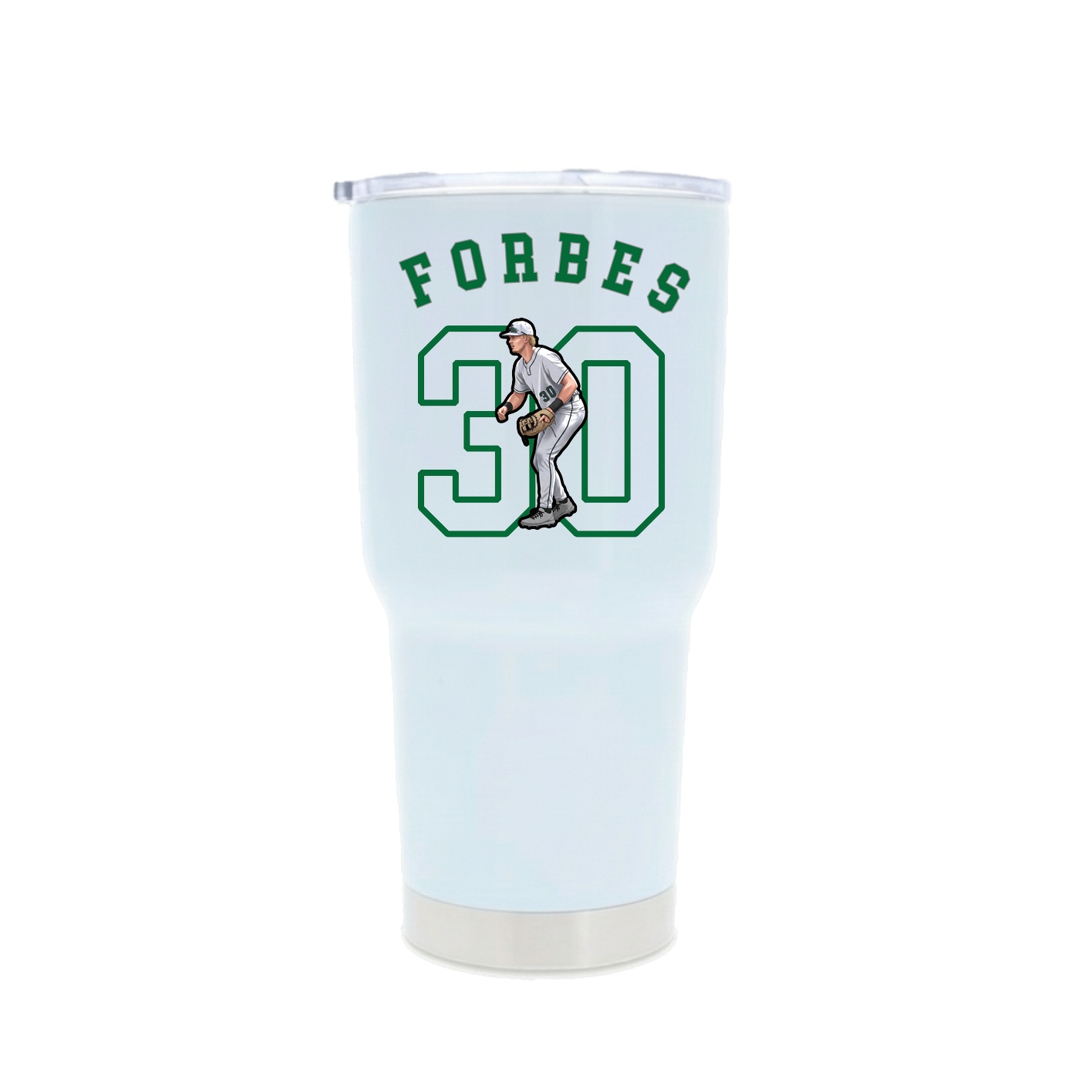 30oz Stainless Steel Tumbler — Shirsey Arch in White