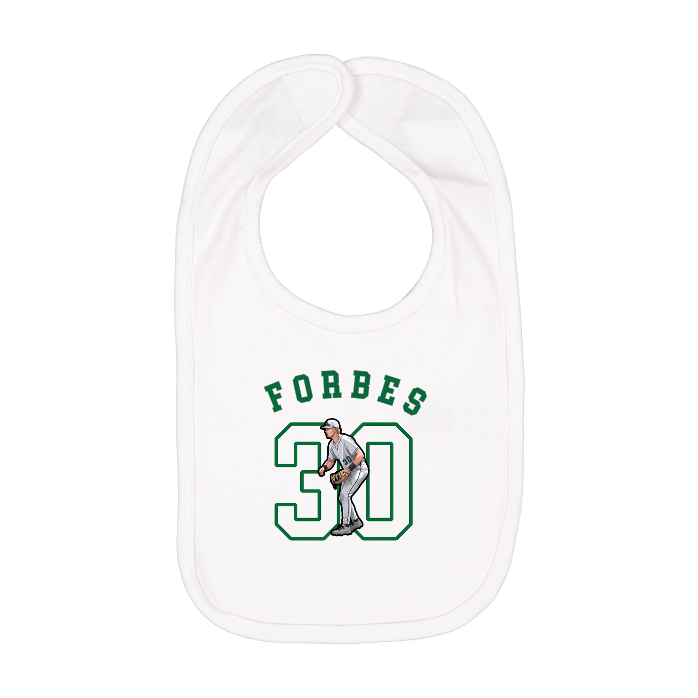 Infant Bib — Shirsey Arch in White