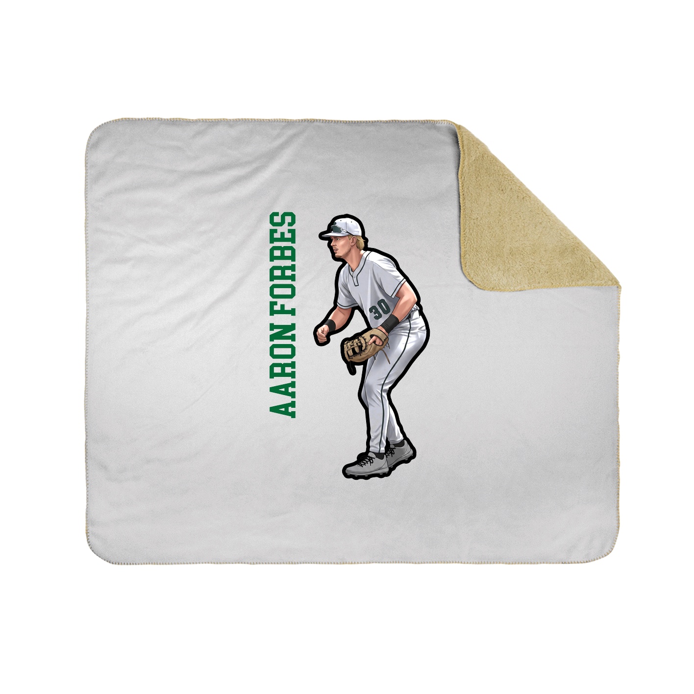 Throw Blanket — Name Vertical in White