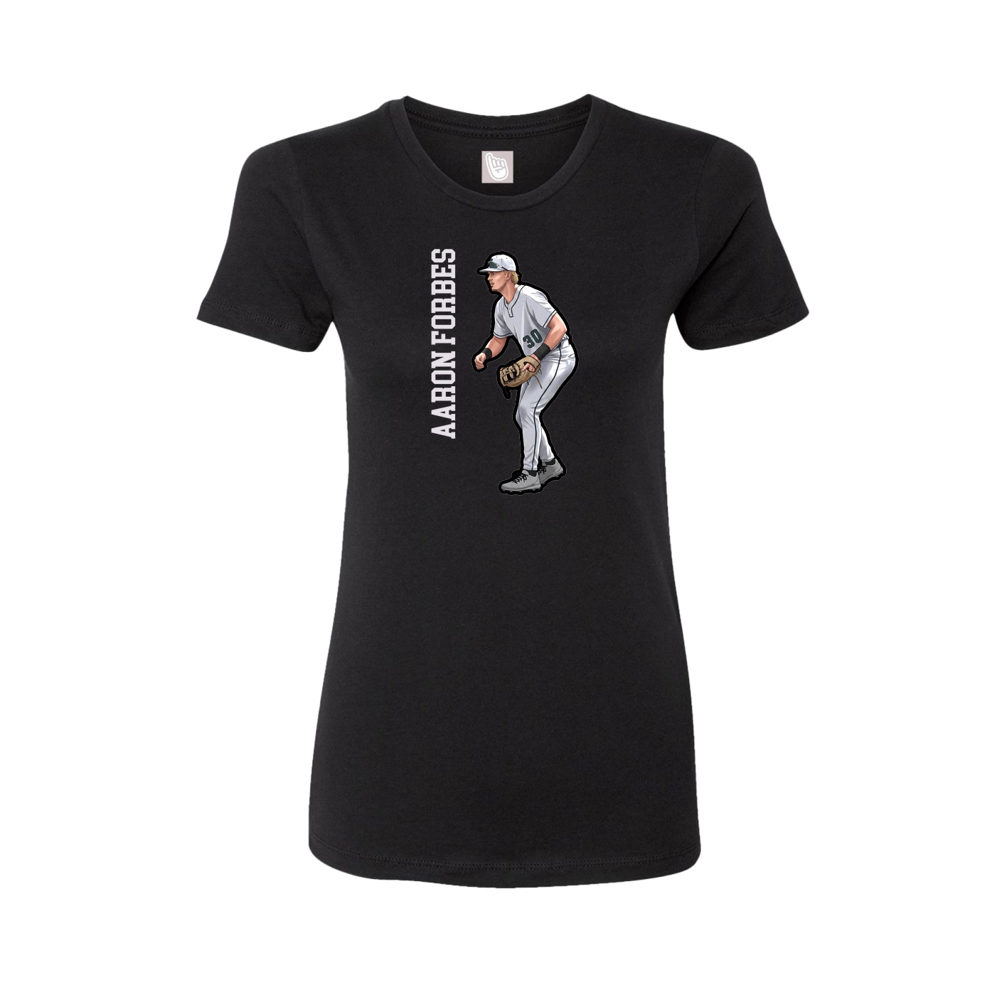Fitted Women's Tee — Name Vertical in Black