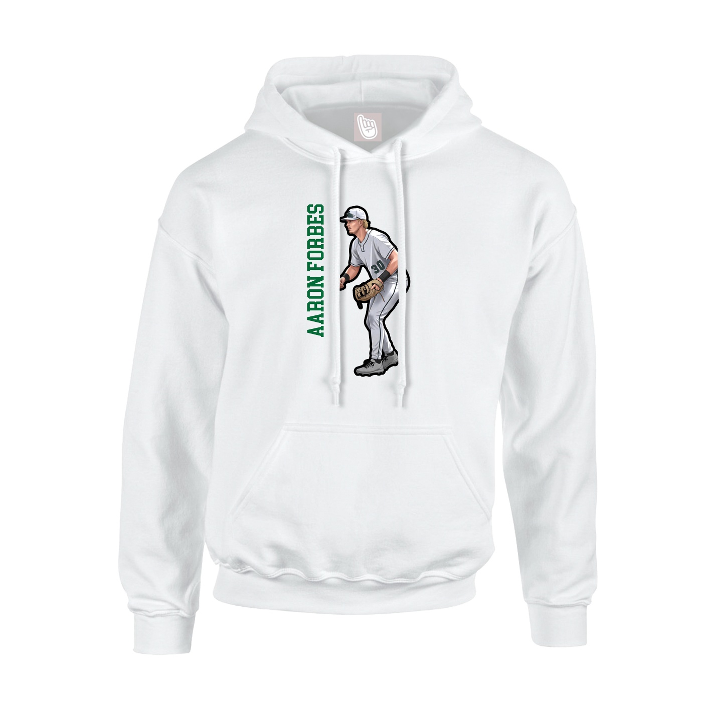Hoodie — Name Vertical in White
