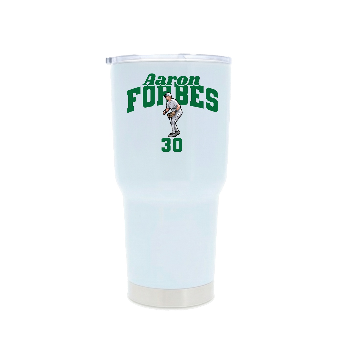 30oz Stainless Steel Tumbler — Signature Arch in White