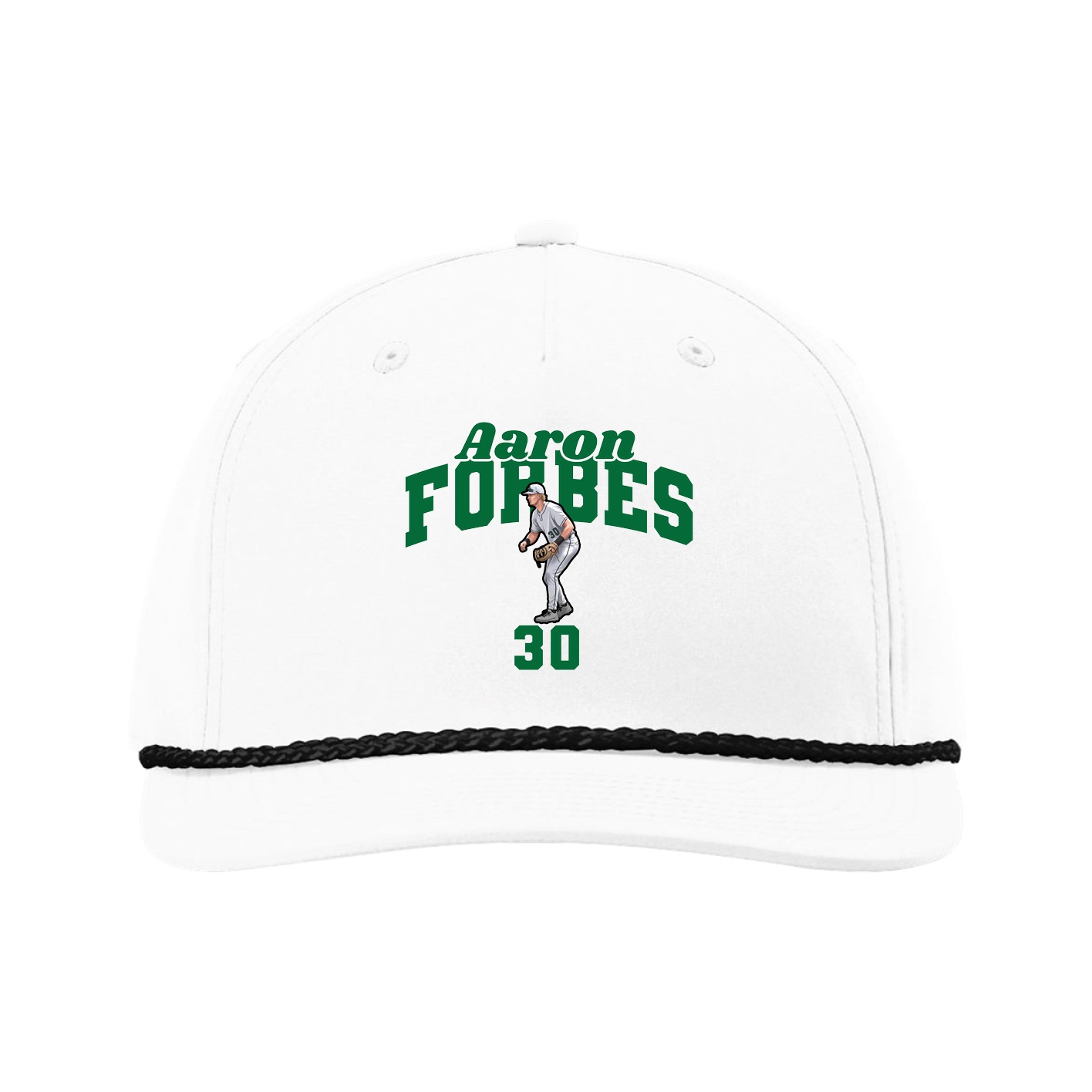 Five-Panel Classic Rope Cap — Signature Arch in White