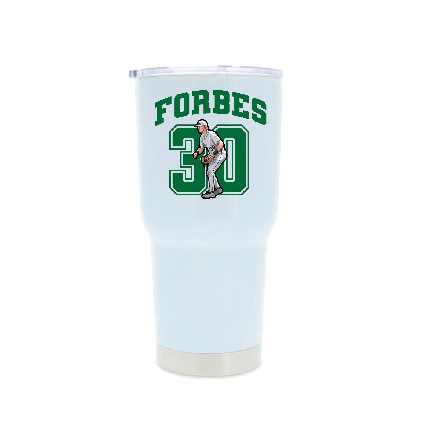 30oz Stainless Steel Tumbler — Number in White