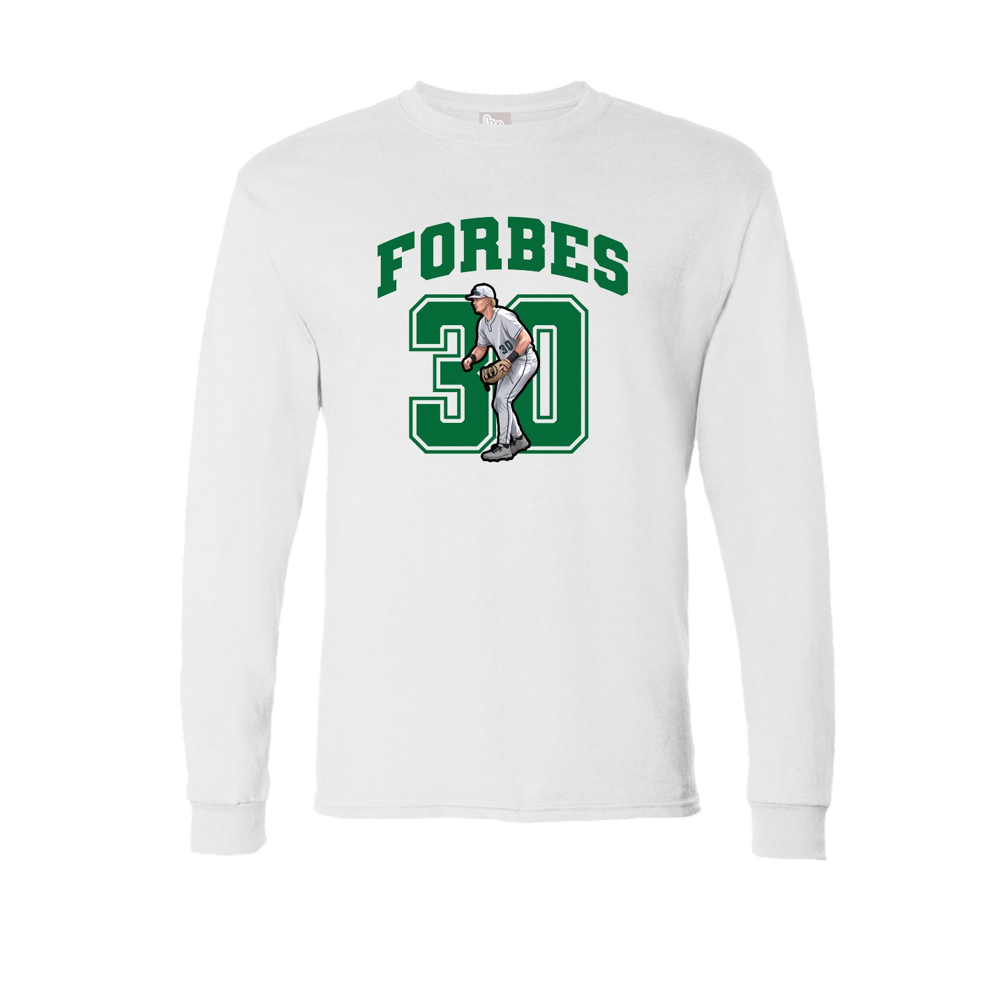 Long Sleeve Tee — Number in White