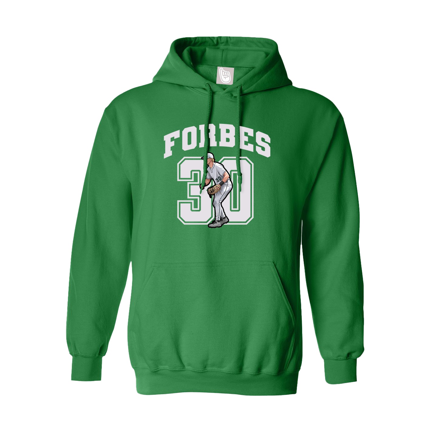 Youth Hoodie — Number in Green
