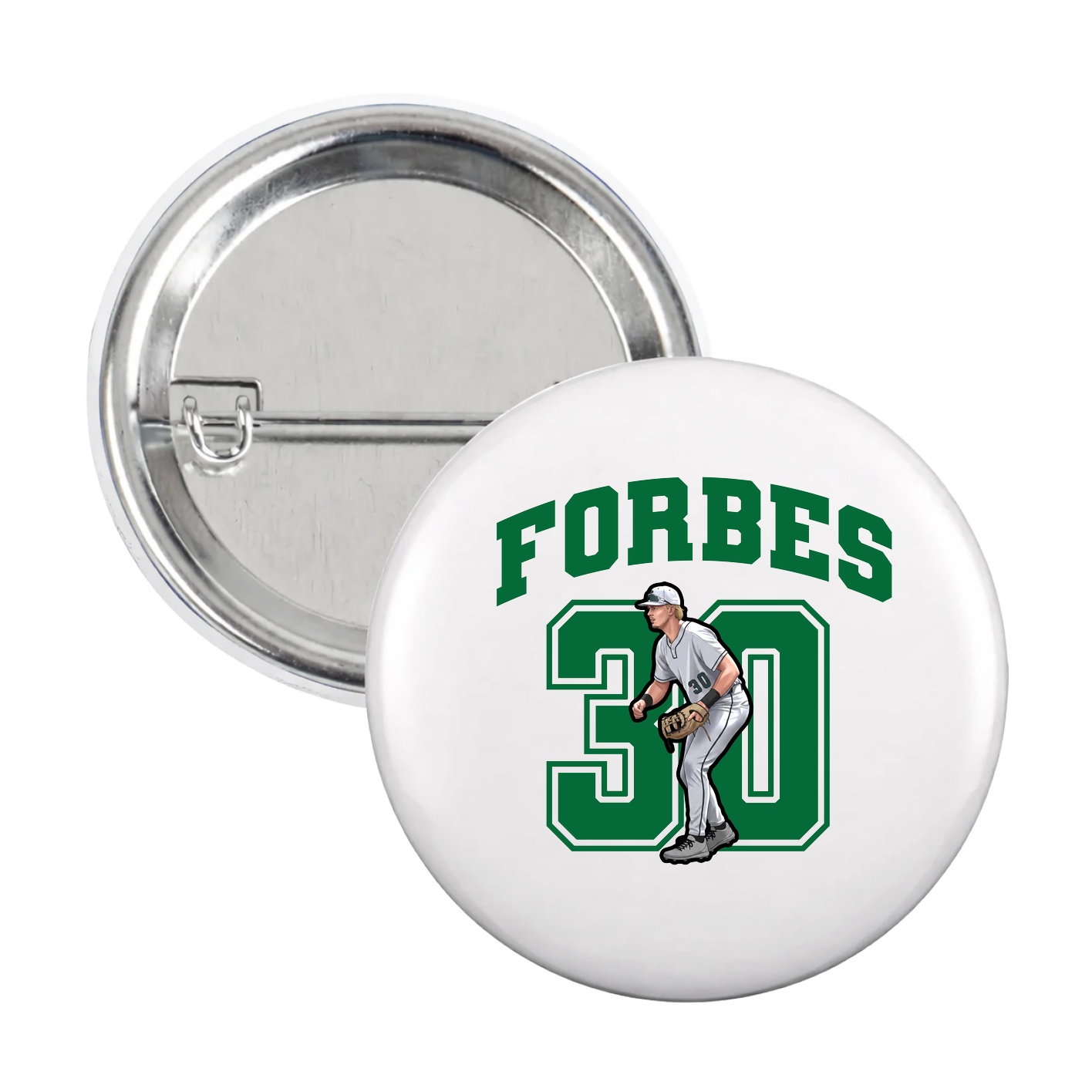 Game Day Button — Number in White