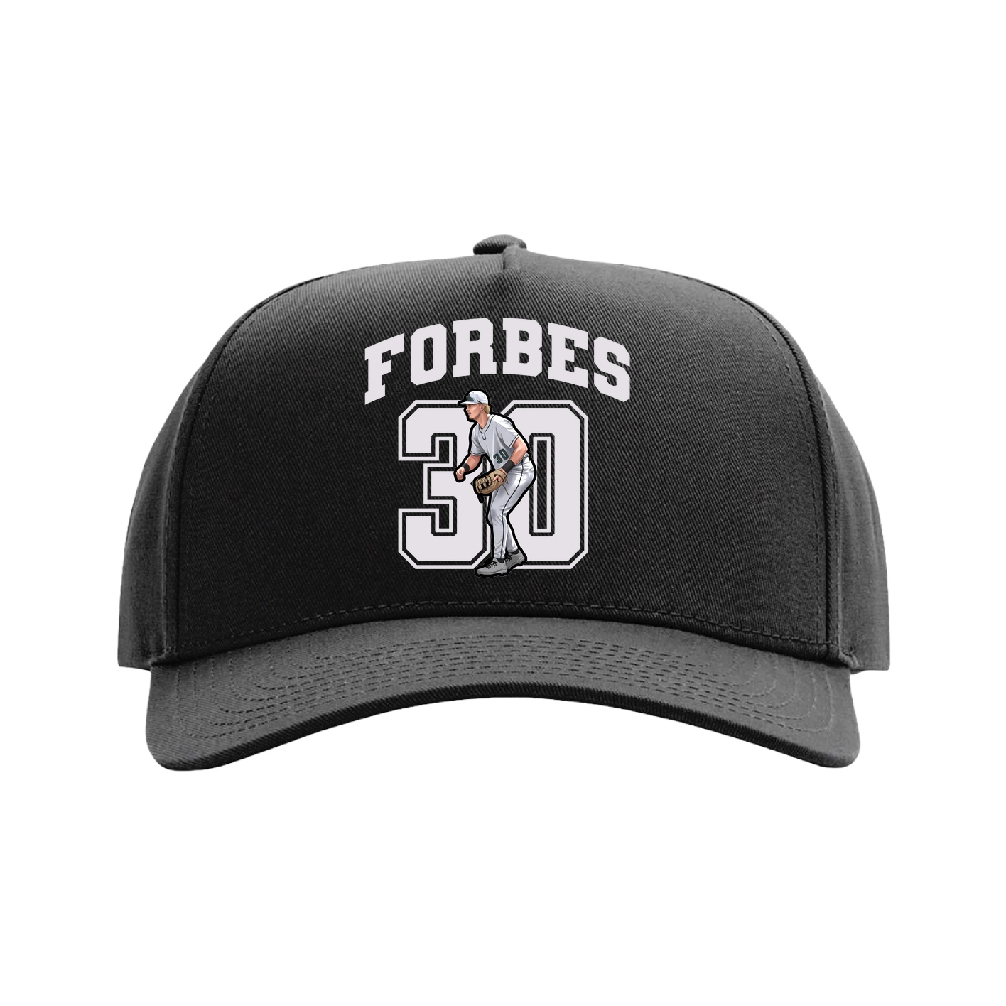 Full Fabric Five-Panel Champ Cap — Number in Black
