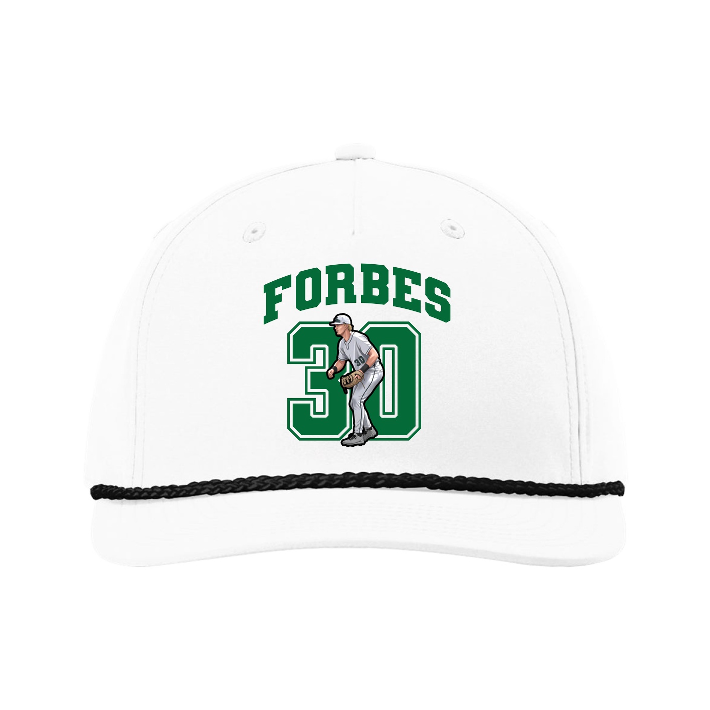 Five-Panel Classic Rope Cap — Number in White