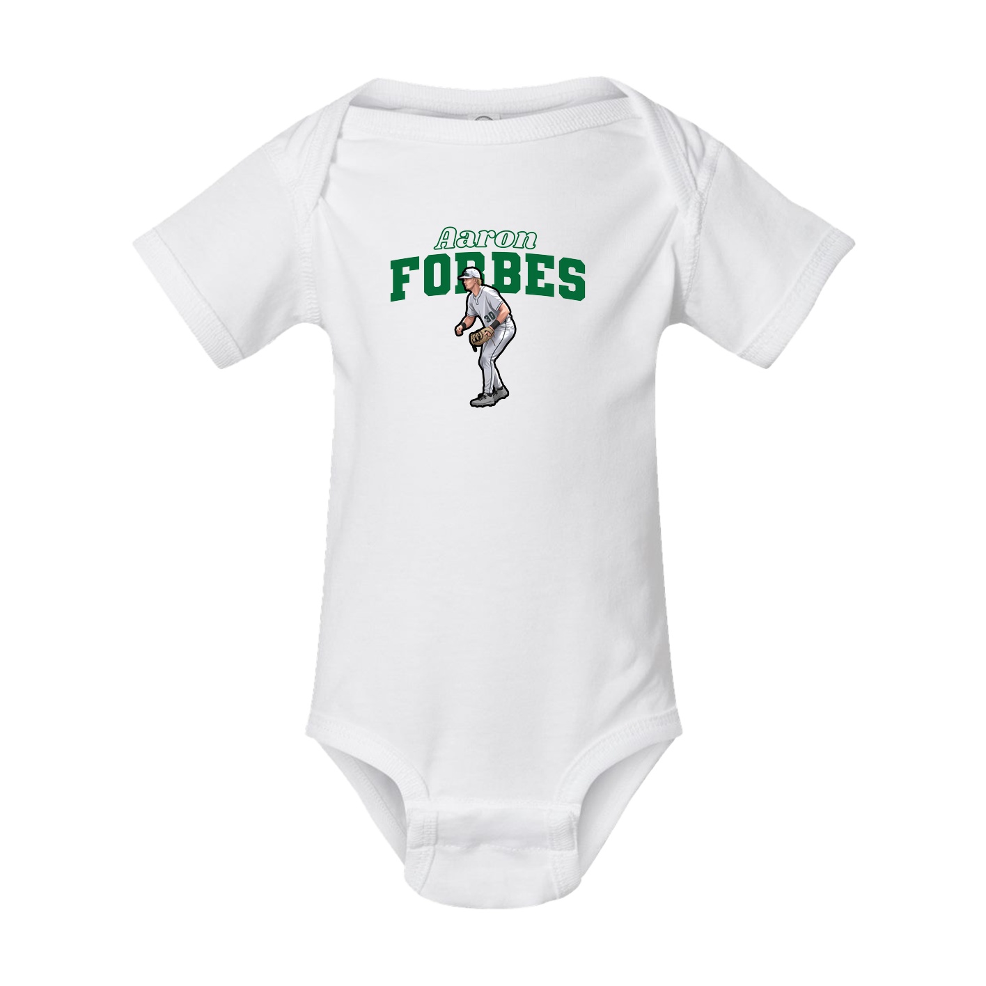 Baby Onesie — Name Arch in White