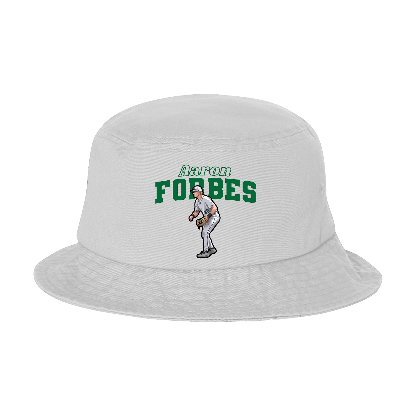 Bucket Cap — Name Arch in White