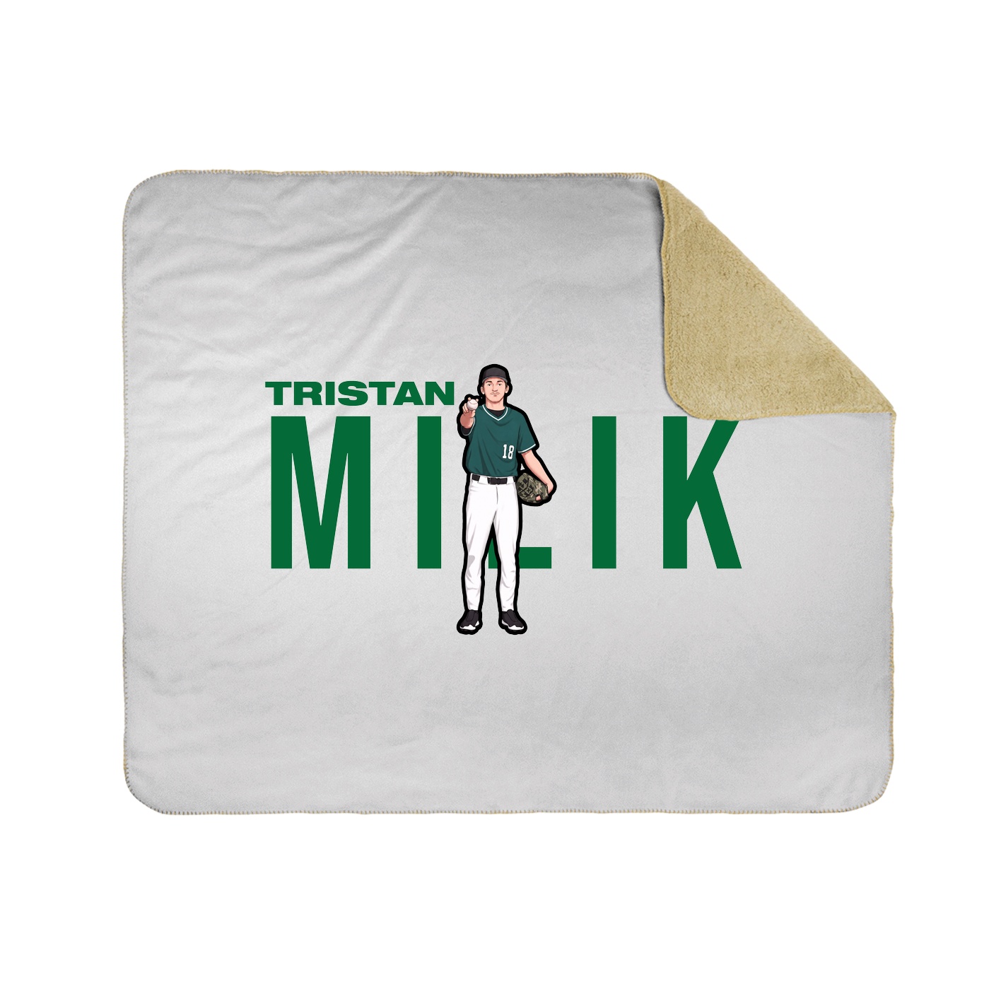 Throw Blanket — Player Name in White