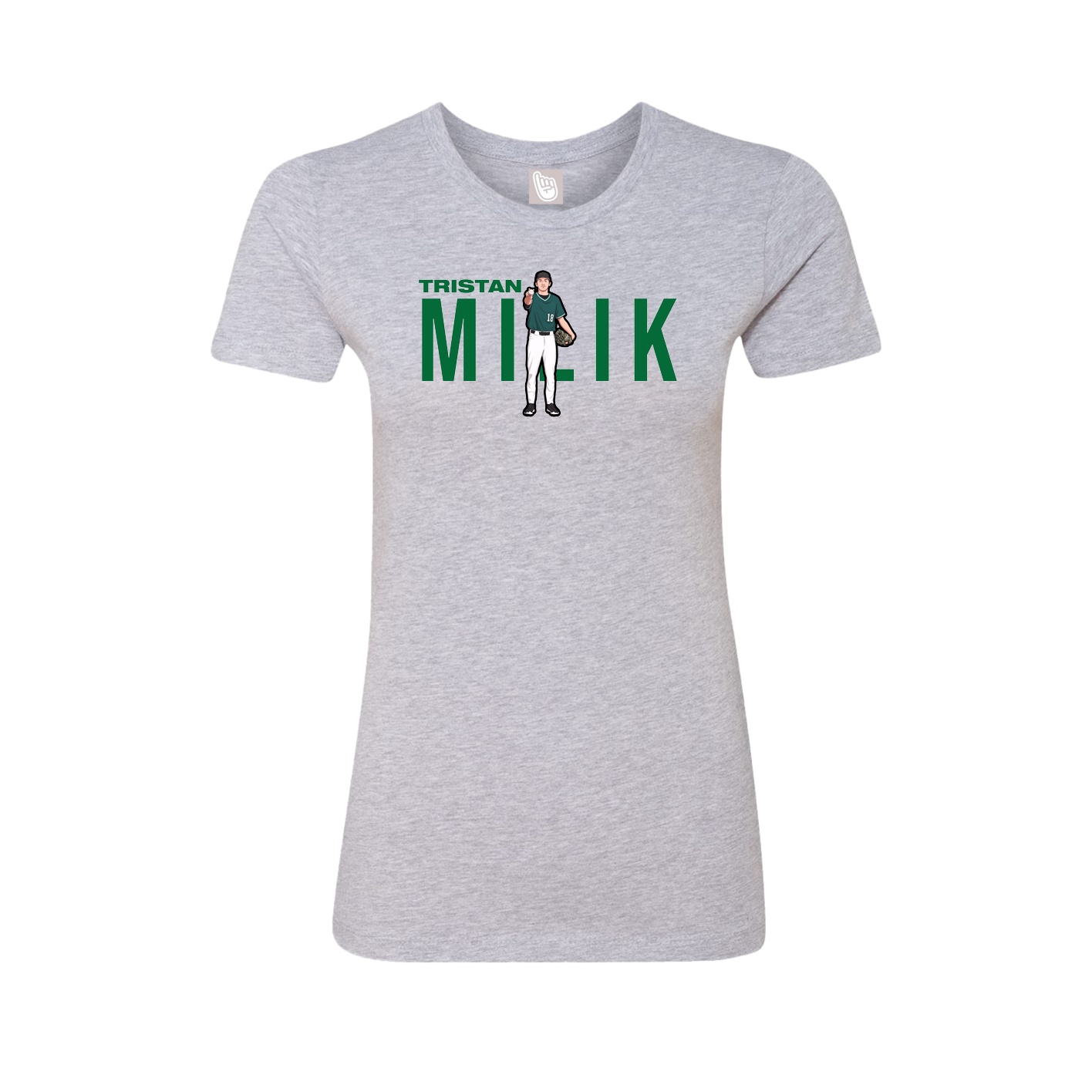 Fitted Women's Tee — Player Name in Grey