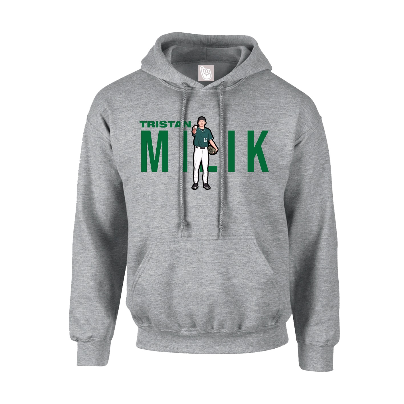 Hoodie — Player Name in Grey