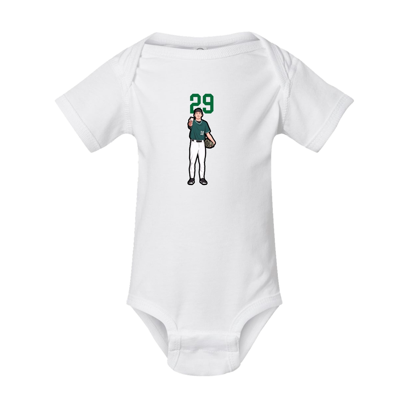 Baby Onesie — Number Top in White