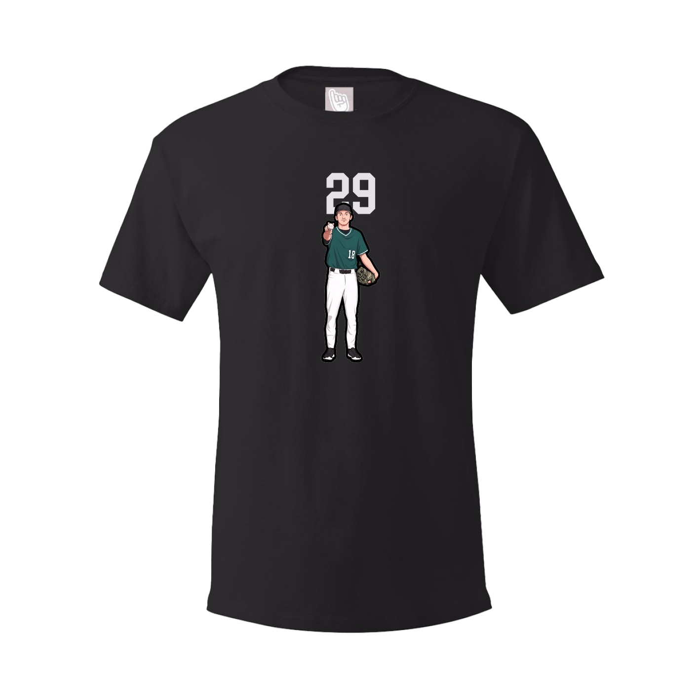 Youth Tee — Number Top in Black