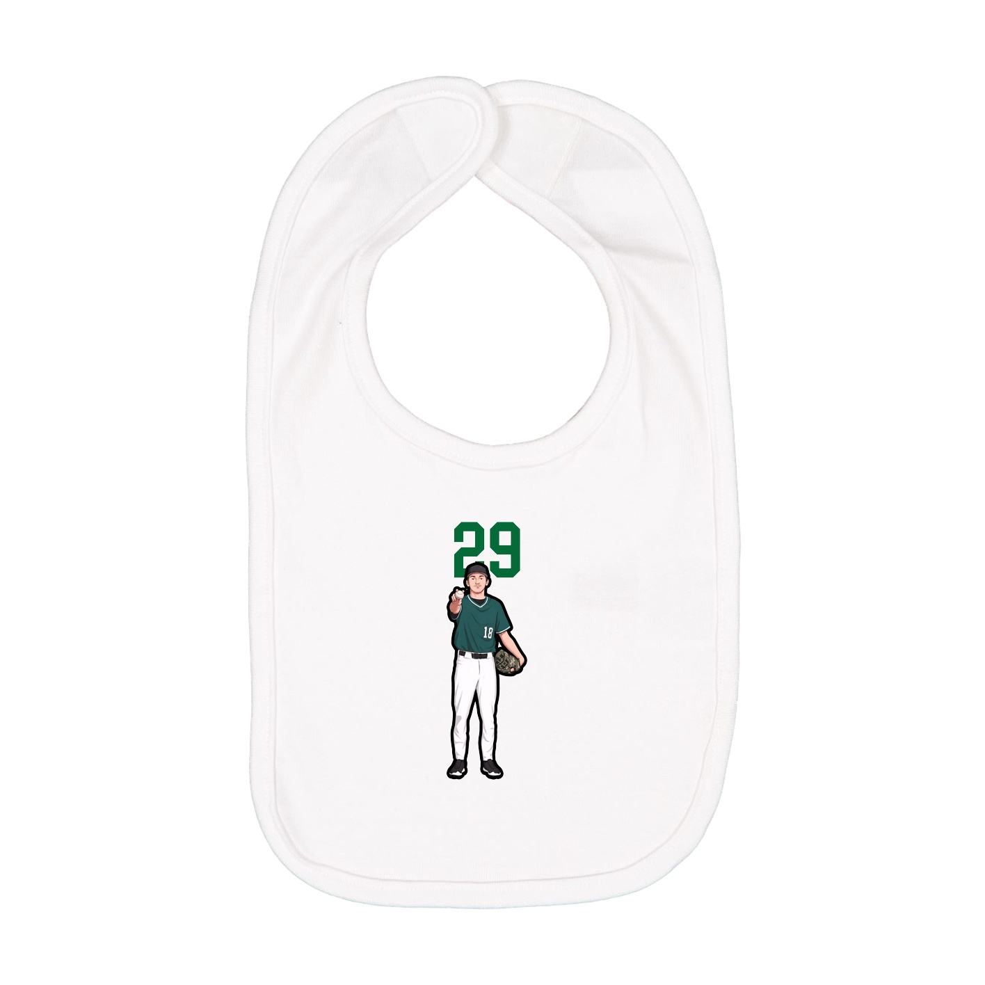 Infant Bib — Number Top in White