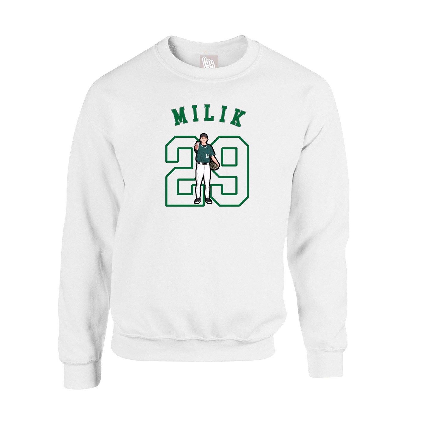 Fleece Crew — Shirsey Arch in White