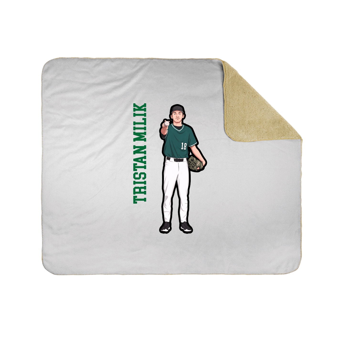 Throw Blanket — Name Vertical in White