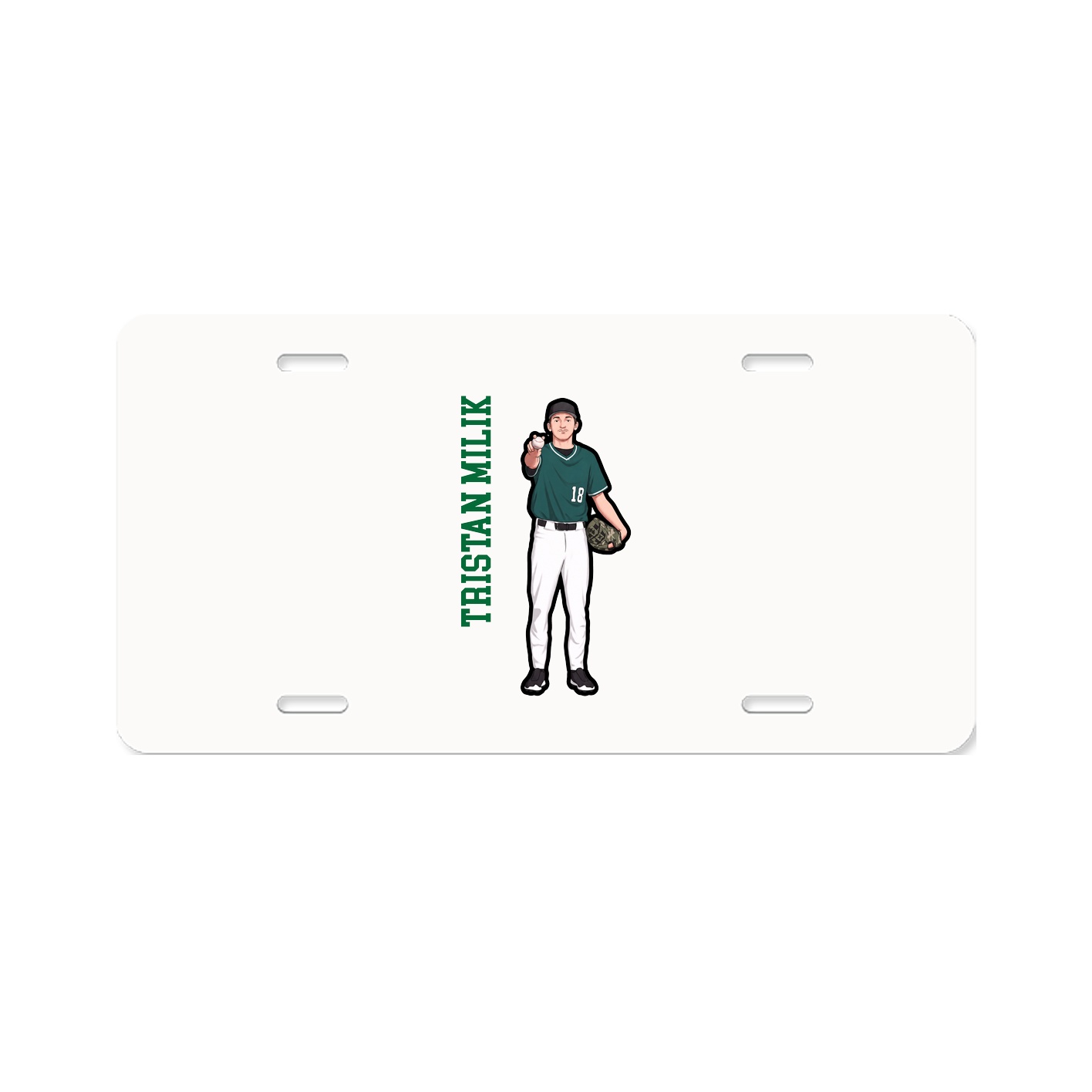 License Plate — Name Vertical in Classic