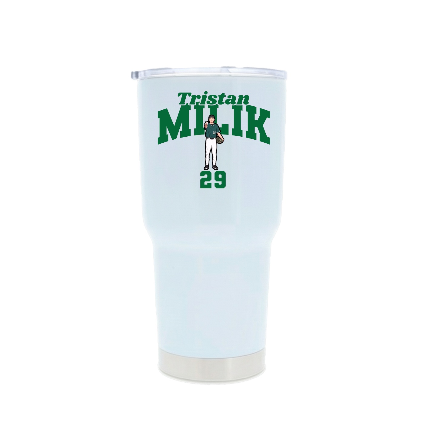 30oz Stainless Steel Tumbler — Signature Arch in White