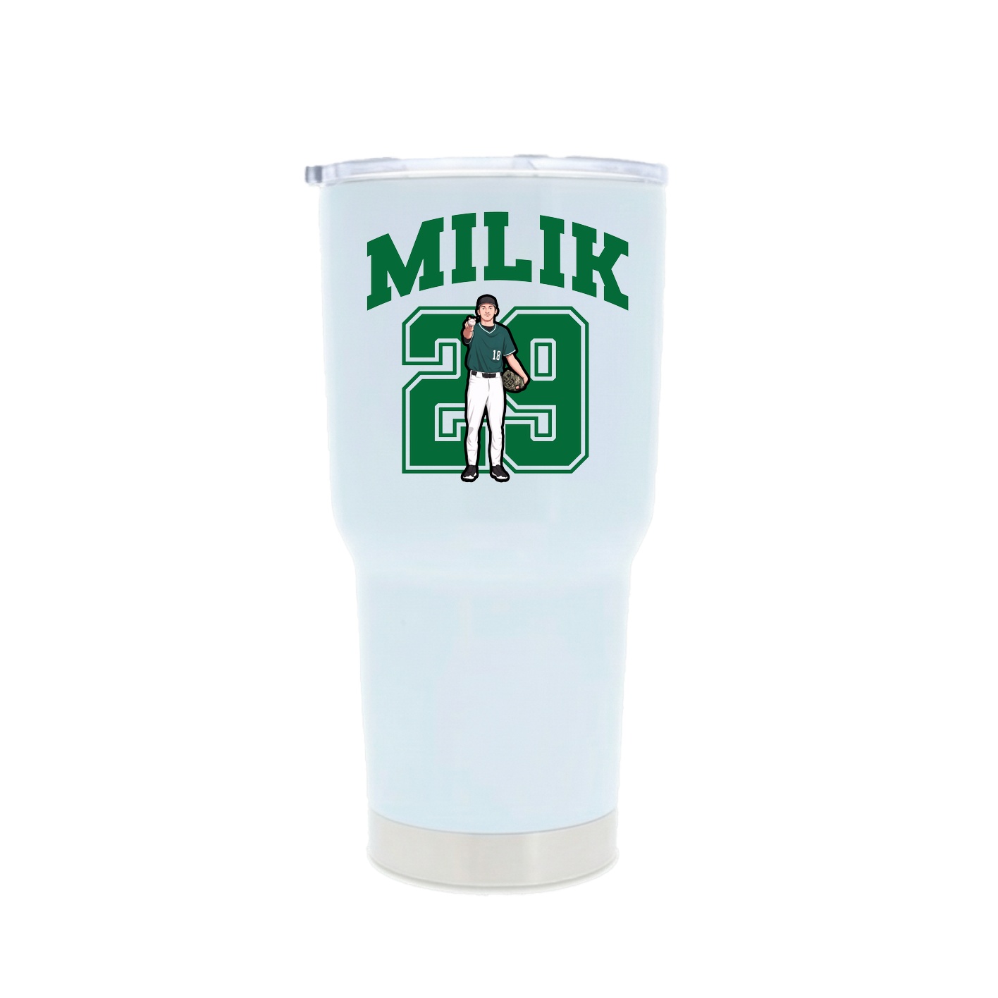 30oz Stainless Steel Tumbler — Number in White