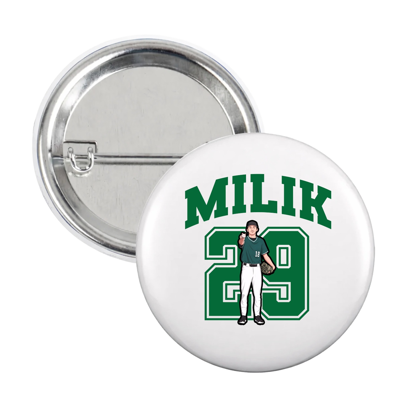 Game Day Button — Number in White