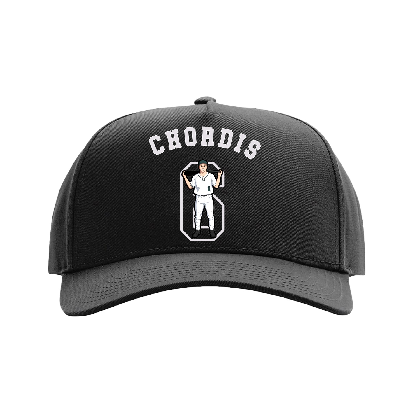 Full Fabric Five-Panel Champ Cap — Shirsey Arch in Black