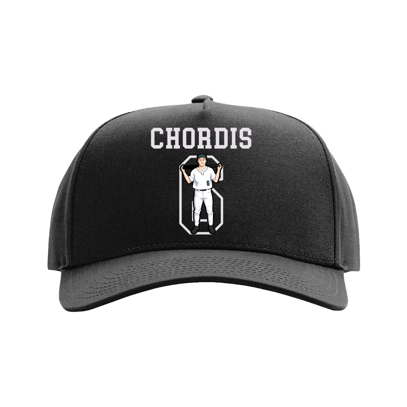 Full Fabric Five-Panel Champ Cap — Shirsey in Black