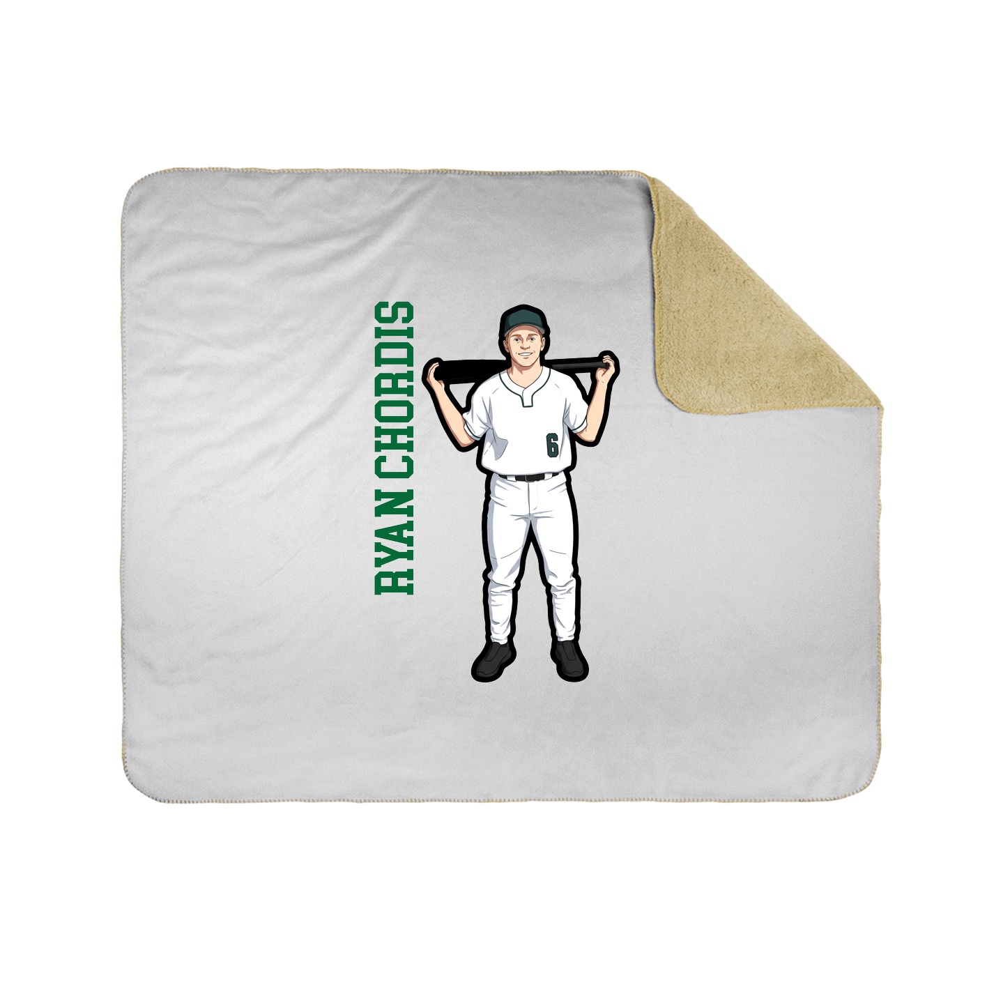 Throw Blanket — Name Vertical in White