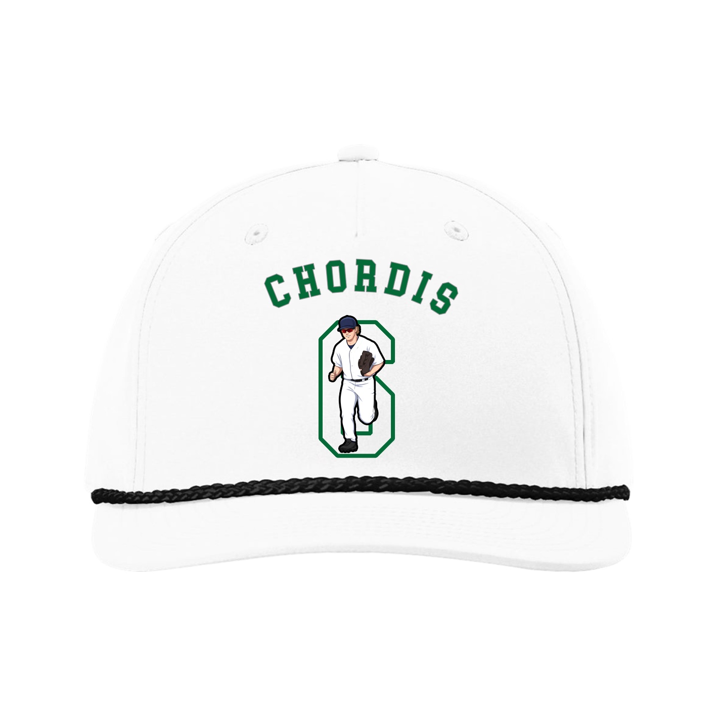 Five-Panel Classic Rope Cap — Shirsey Arch in White
