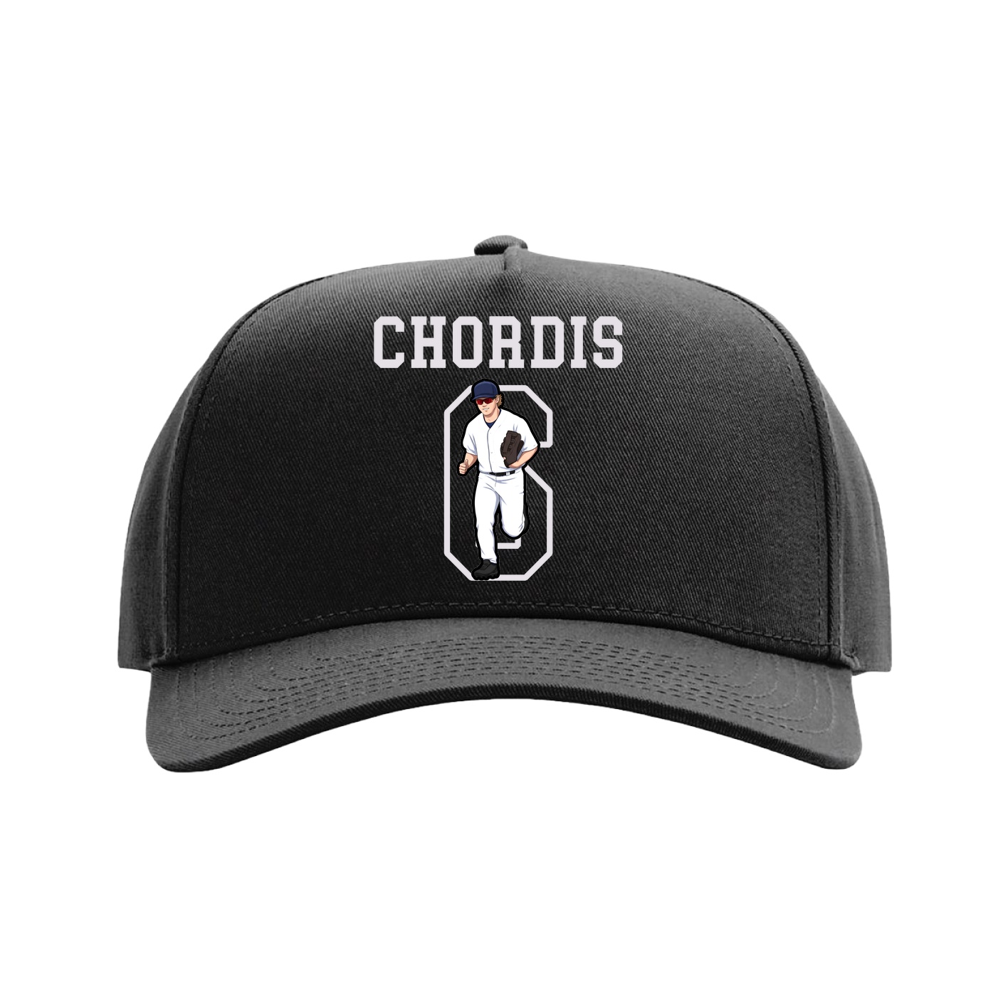 Full Fabric Five-Panel Champ Cap — Shirsey in Black
