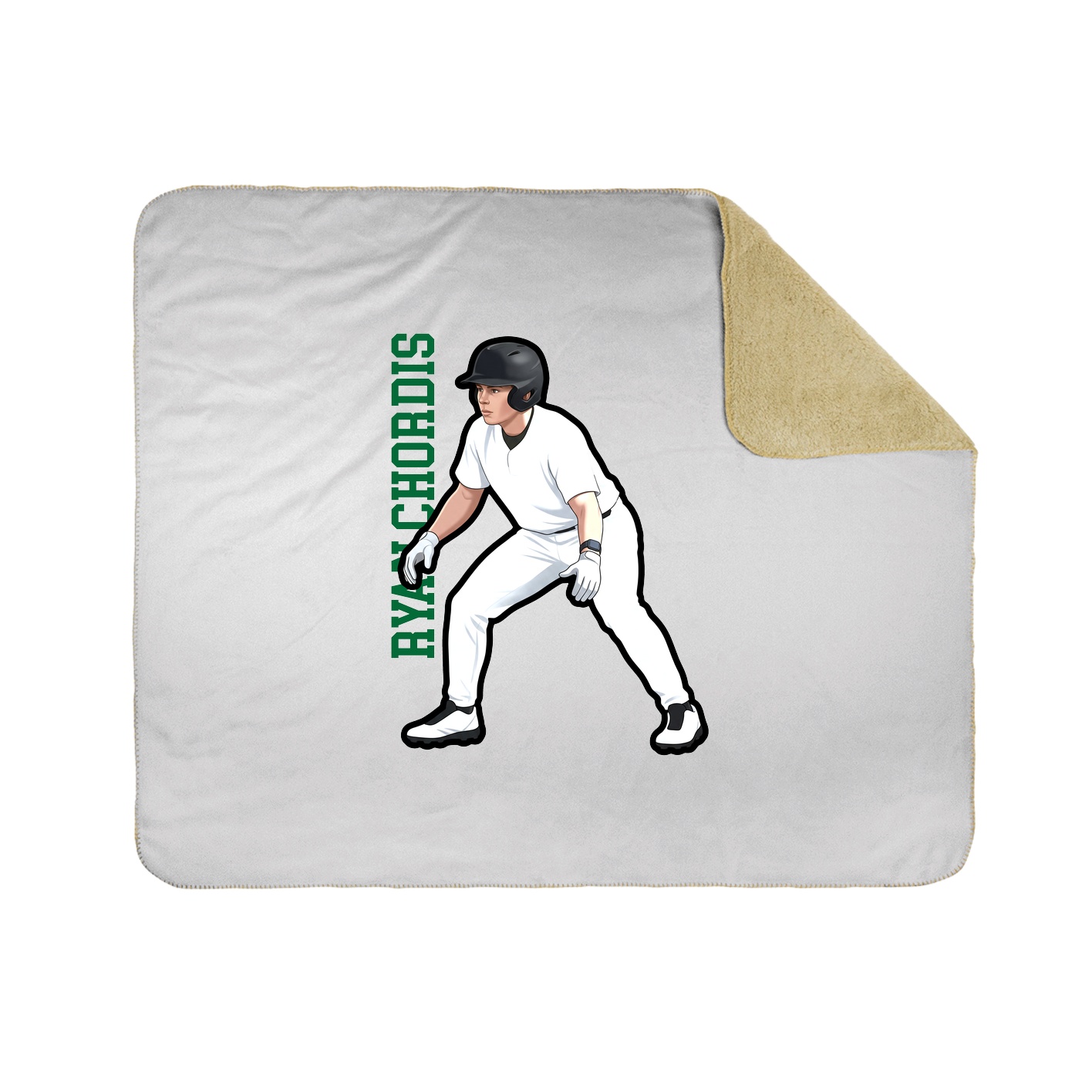 Throw Blanket — Name Vertical in White