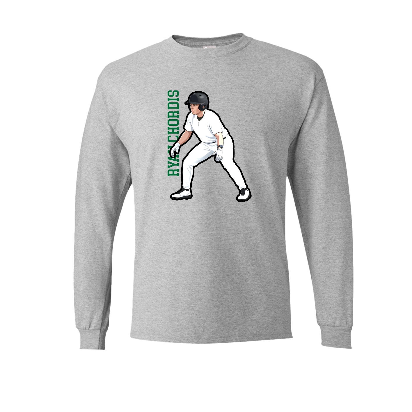 Long Sleeve Tee — Name Vertical in Grey