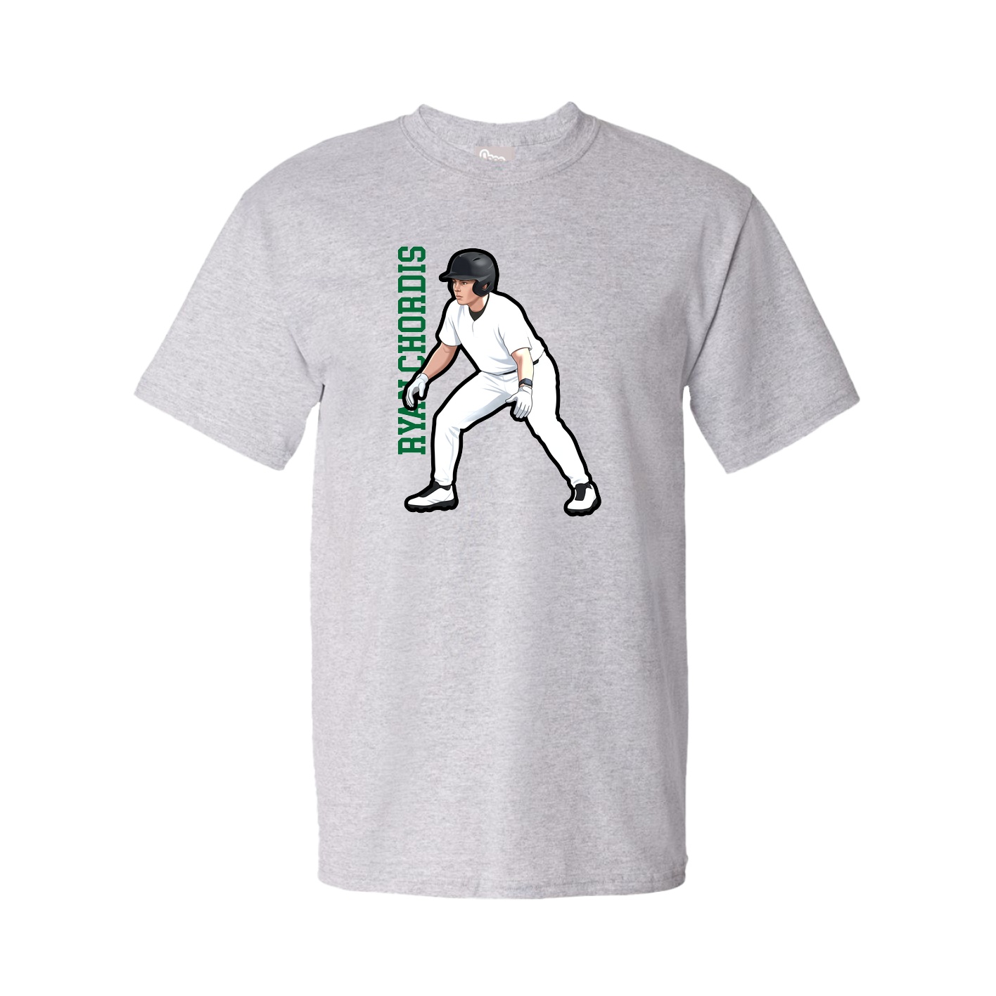 Youth Tee — Name Vertical in Grey