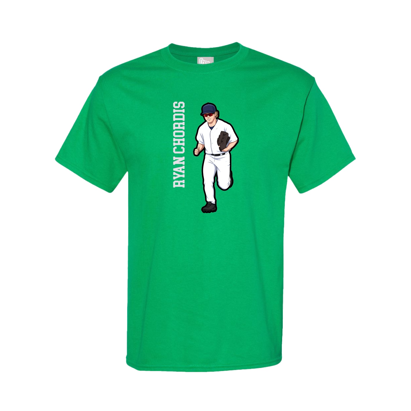 Youth Tee — Name Vertical in Green