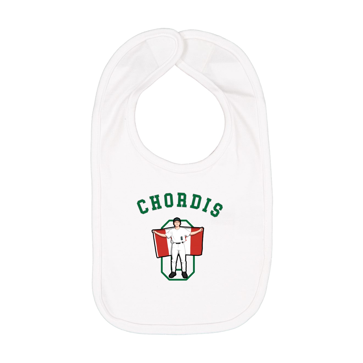 Infant Bib — Shirsey Arch in White
