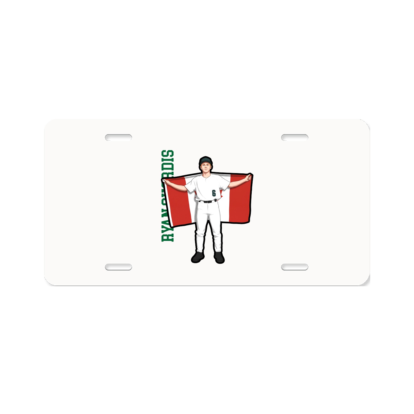License Plate — Name Vertical in Classic