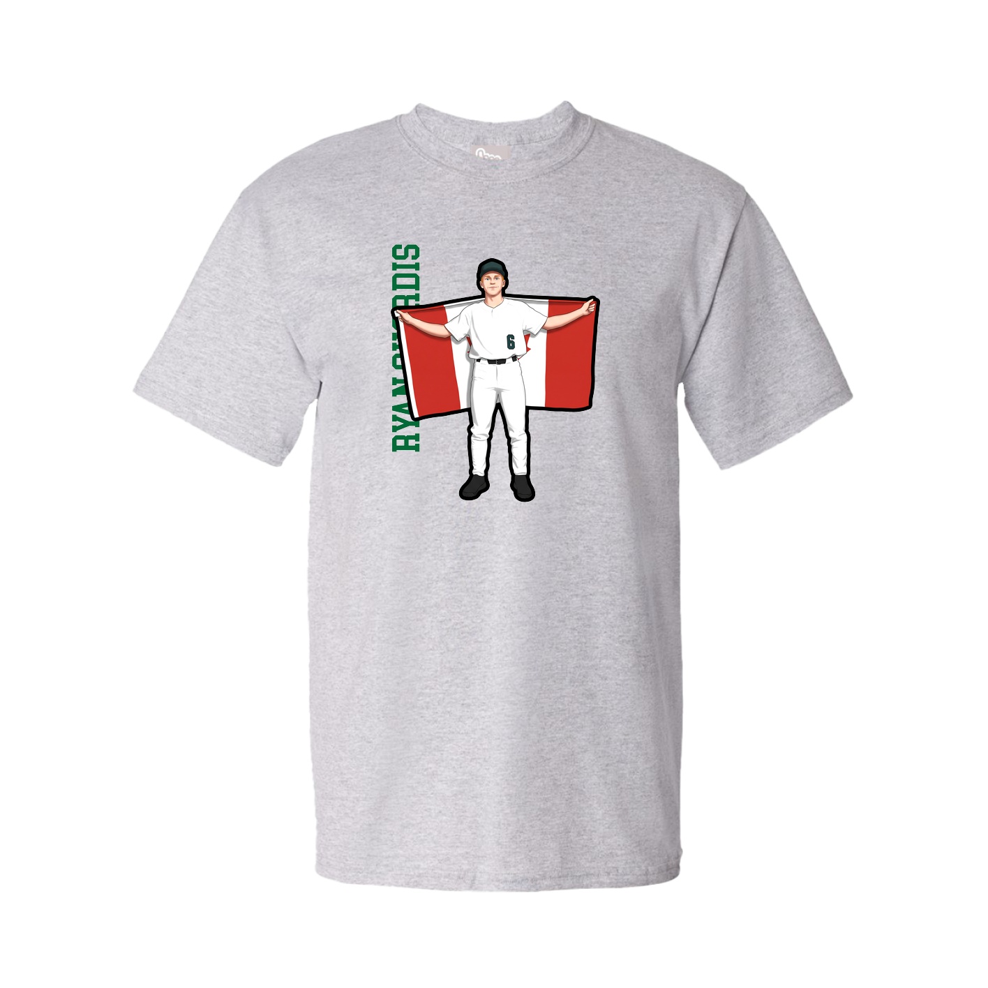 Tee — Name Vertical in Grey