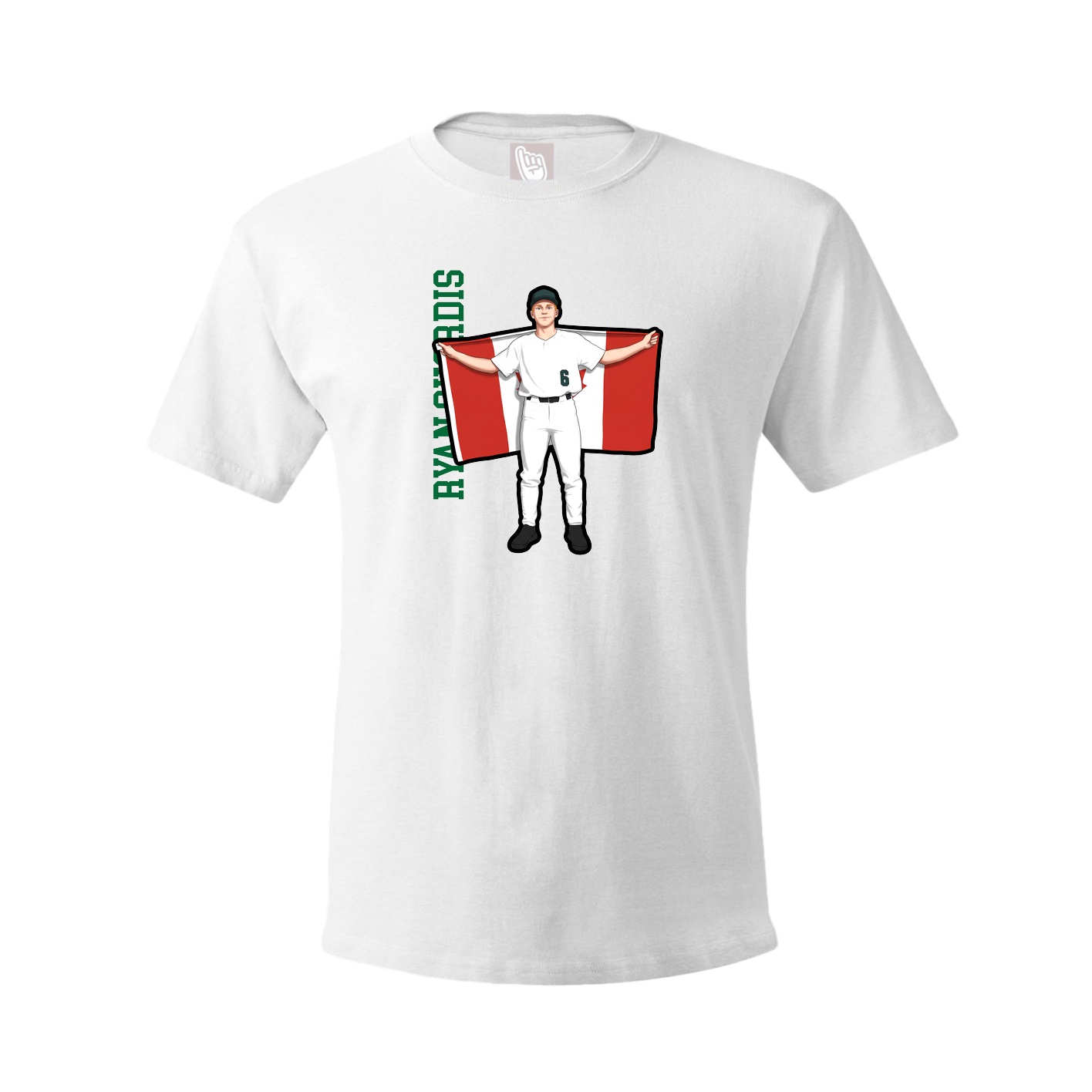 Youth Tee — Name Vertical in White