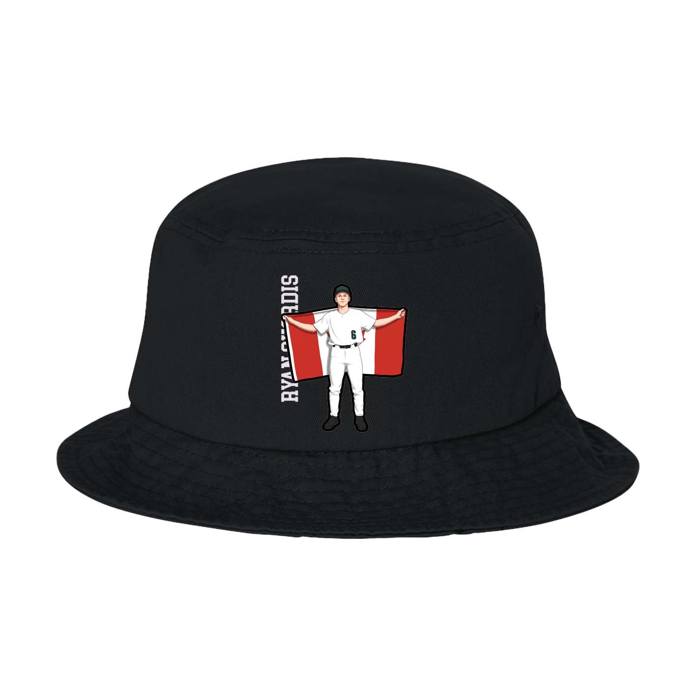 Bucket Cap — Name Vertical in Black