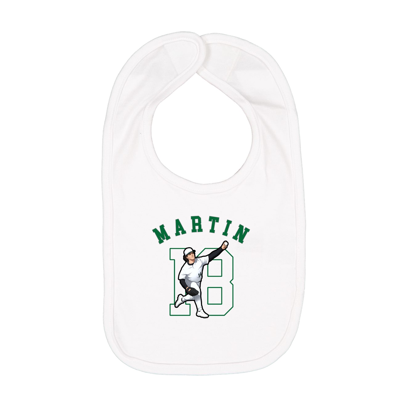 Infant Bib — Shirsey Arch in White