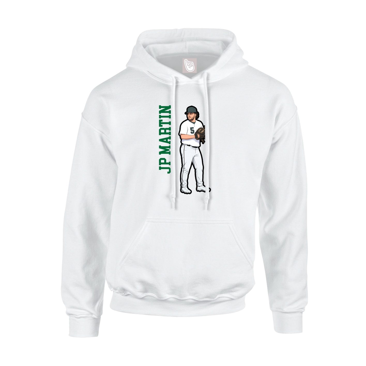Youth Hoodie — Name Vertical in White